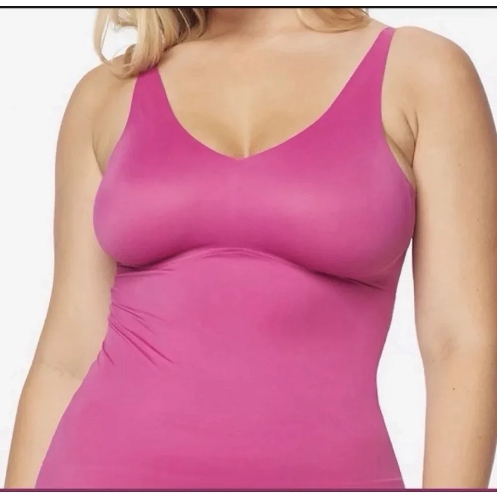 RUBY RIBBON SECOND SKIN V NECK CAMI Fuschia #1808 Size 32 NEW!